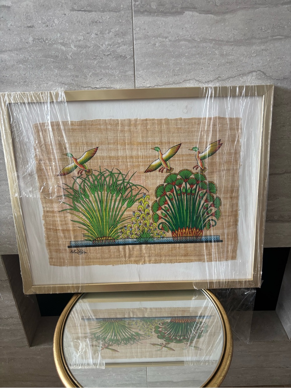 Authentic Egyptian Artwork— museum glass professionally framed